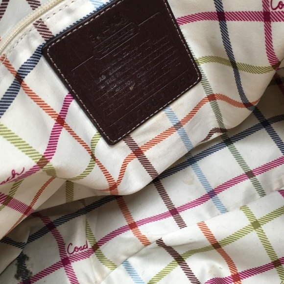 Coach Heritage Stripe Signature Tote Shoulder Bag 11350 Canvas Pink Stripe - Picture 11 of 16